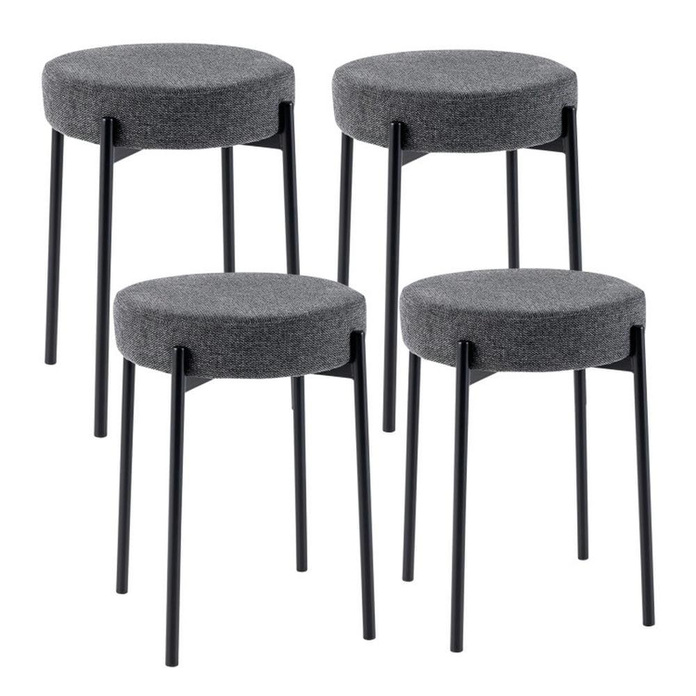 George Oliver Bar Stools Set Of 4 Upholstered Kitchen Stools With Foot Pads