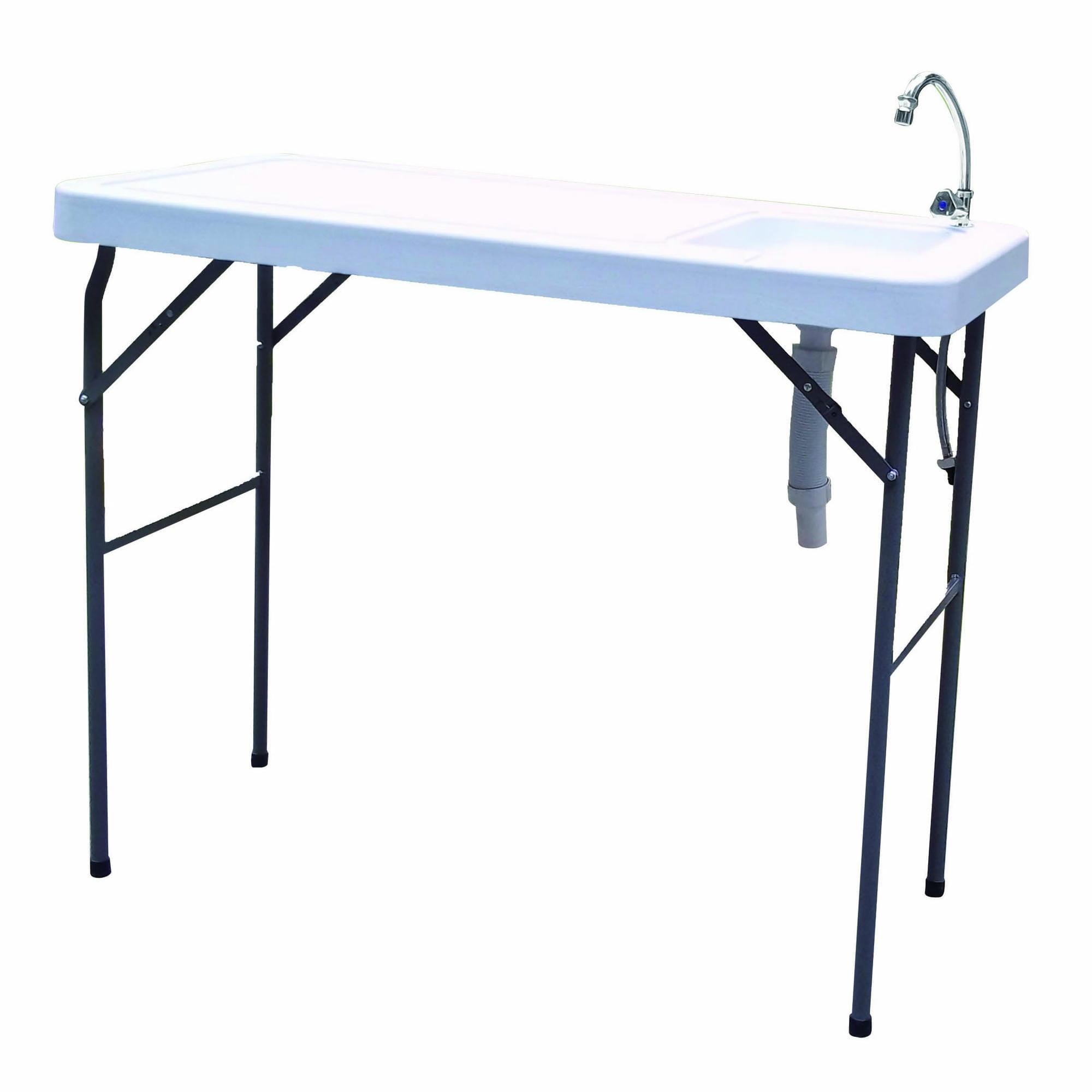Kadyn Fish Cleaning Table with Sink, Portable Folding Camping Table with Faucet,Outdoor Fish Cleaning Station for Patio