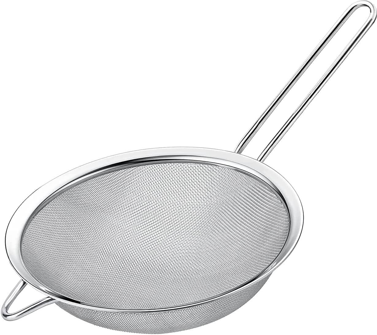 Kafoor 6.3" Stainless Steel Fine Mesh Strainer with Handle