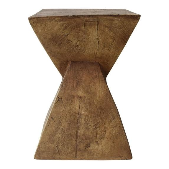 Christopher Knight Home Tess Indoor/Outdoor Geometric Lightweight Concrete Accent Table, Natural Brown
