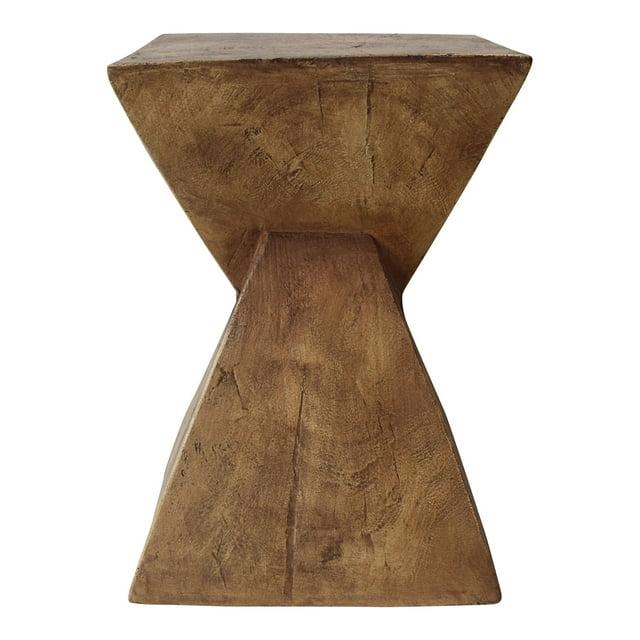Christopher Knight Home Tess Indoor/Outdoor Geometric Lightweight Concrete Accent Table, Natural Brown