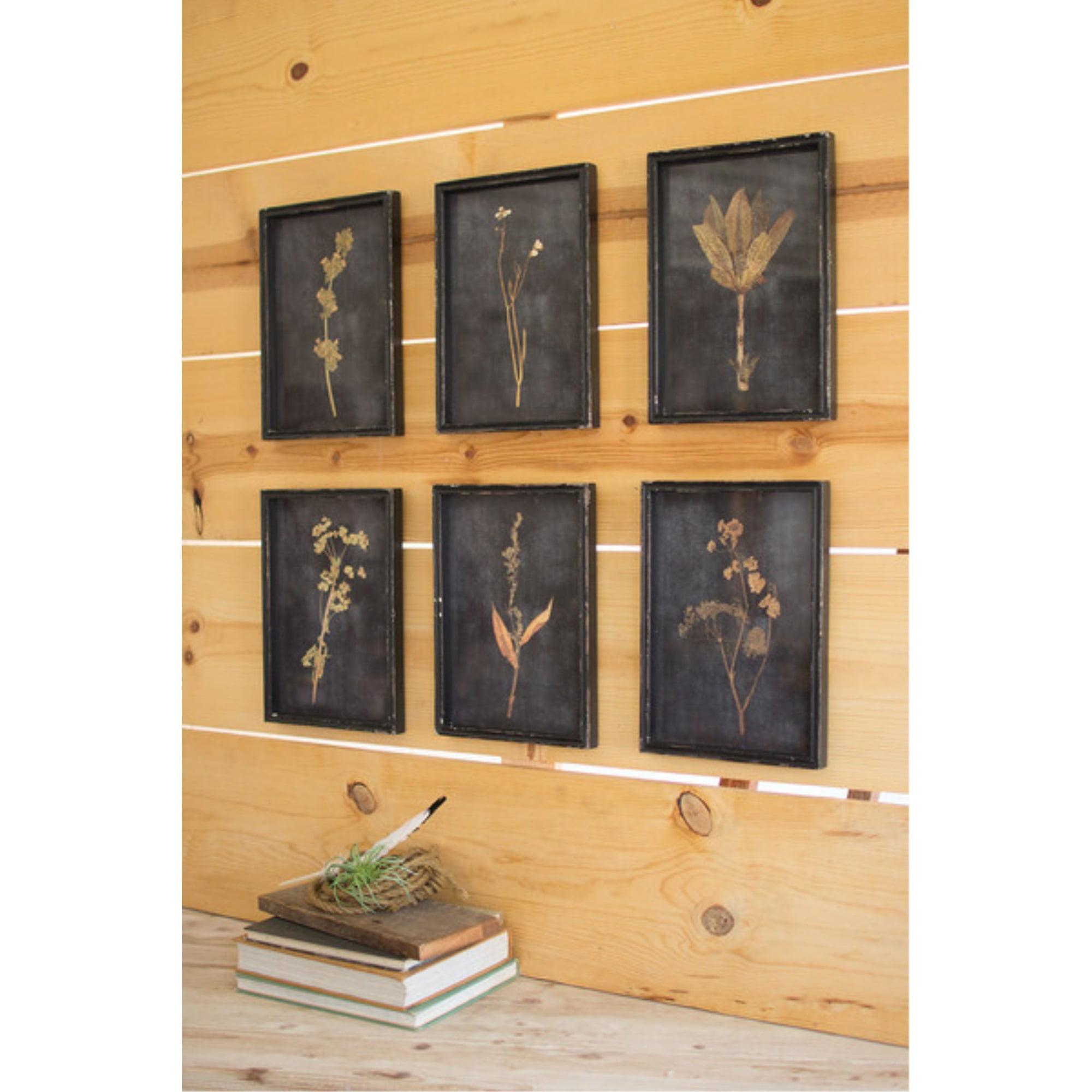 Set of Six Framed Botanical Prints Under Glass