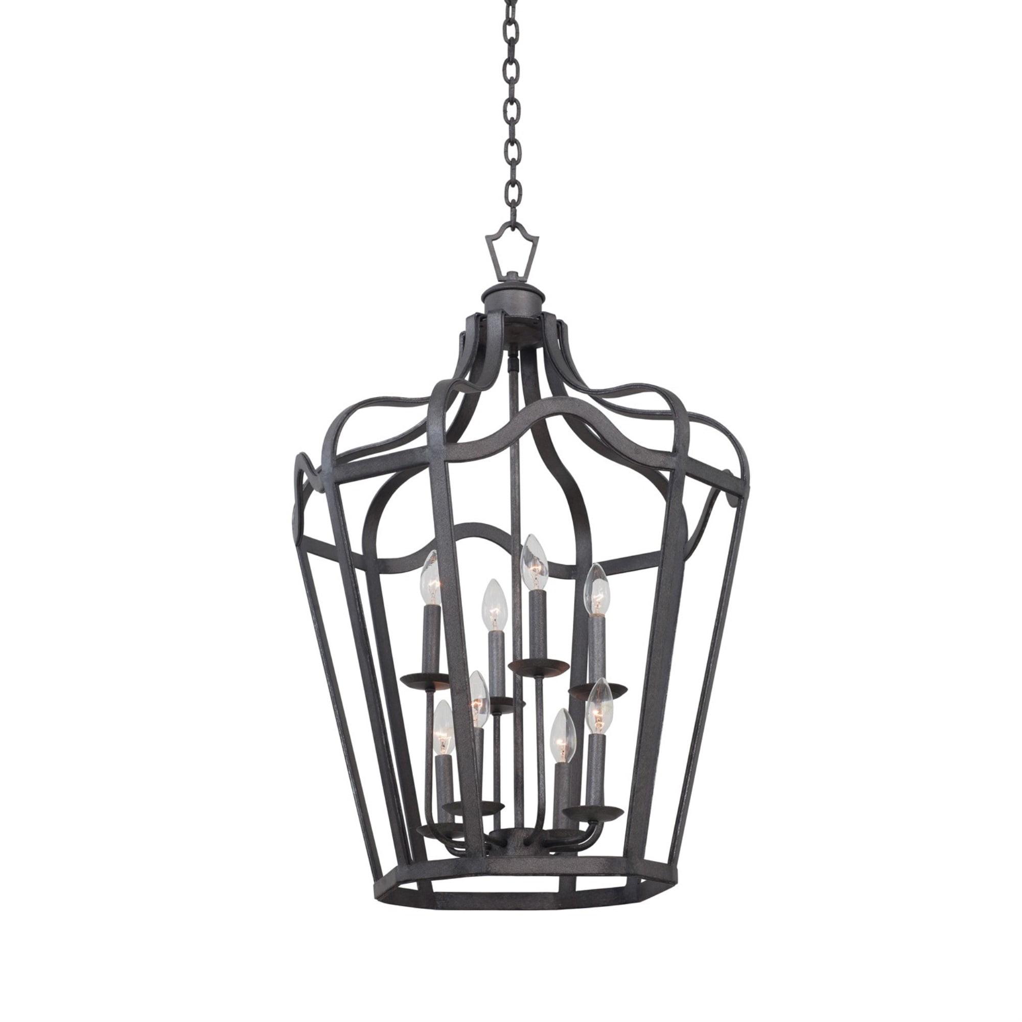 Livingston 6 - Light Iron Dimmable Lantern Geometric Chandelier