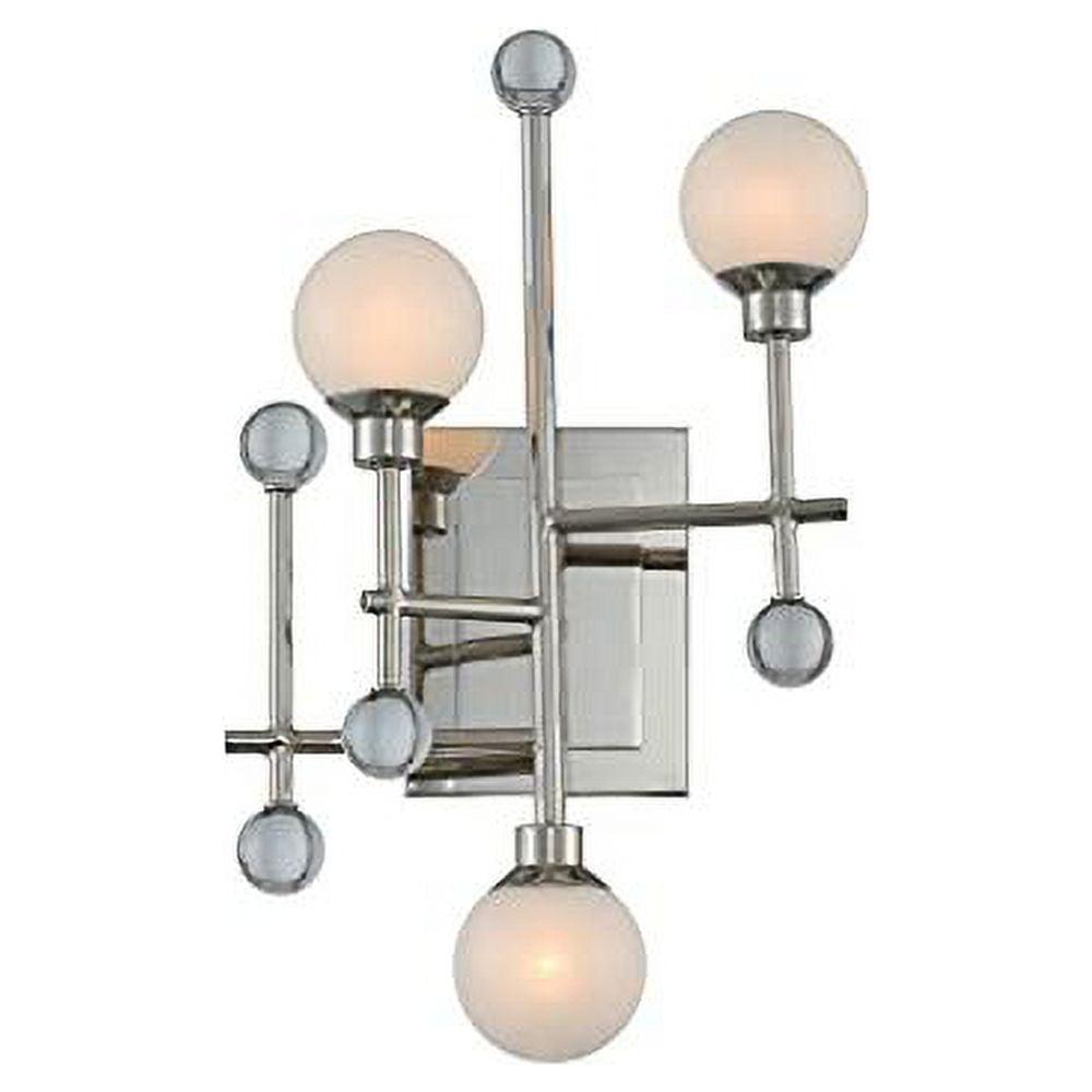 Polished Nickel 16" Dimmable Sconce with Crystal Accents