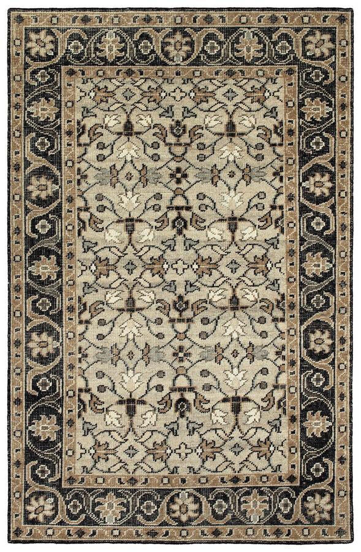 Herrera Ivory Wool 8' x 10' Hand-Knotted Antique-Look Rug