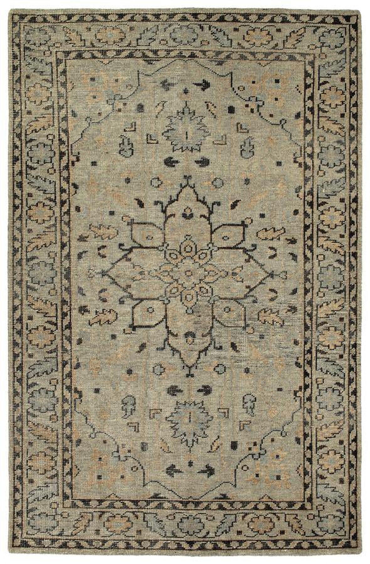 Herrera Pewter Green 36" x 24" Hand-Knotted Wool Rug