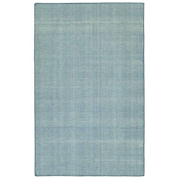 Kaleen Ziggy Collection 2' x 3' Blue Chevron Outdoor Rug