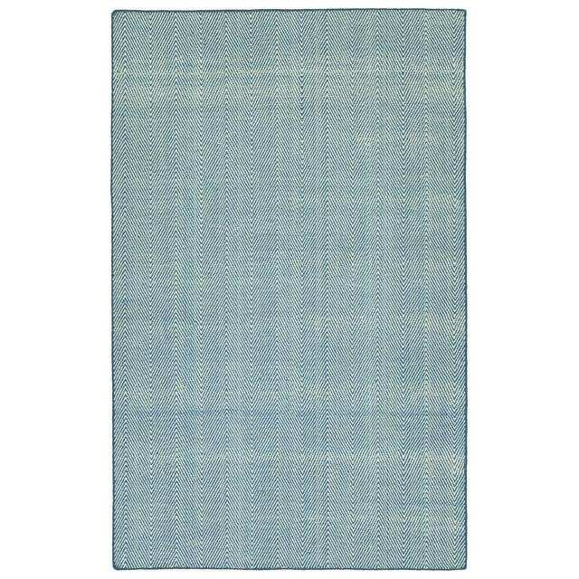 Kaleen Ziggy Collection 2' x 3' Blue Chevron Outdoor Rug