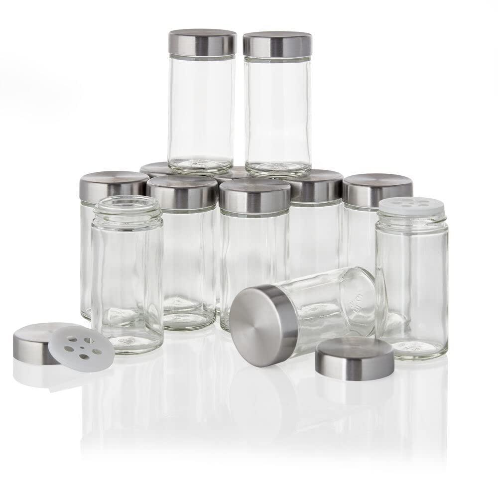 Kamenstein Kamenstein Empty Jars With Silver Cap, 3-Ounce (Set of 12)