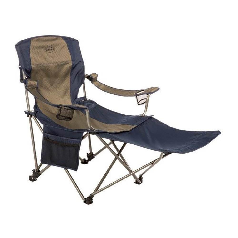 Kamp Rite Folding Camp Chair w/ 2 Cupholders & Detachable Footrest