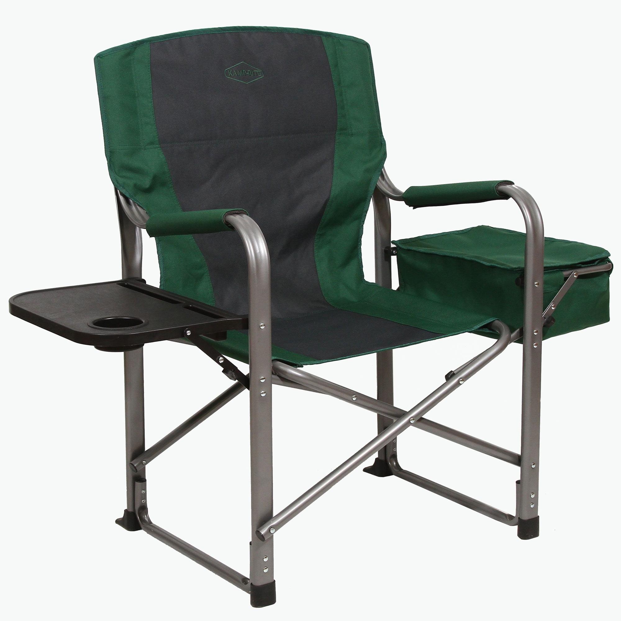 Green Outdoor Director's Chair with Cooler, Side Table & Cup Holder