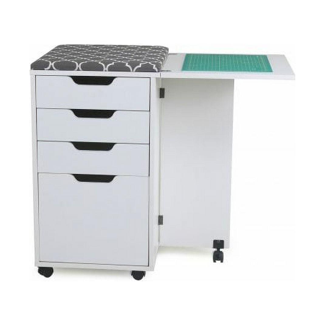 White Ash Multi-Functional Sewing Storage Cabinet with Ironing Station