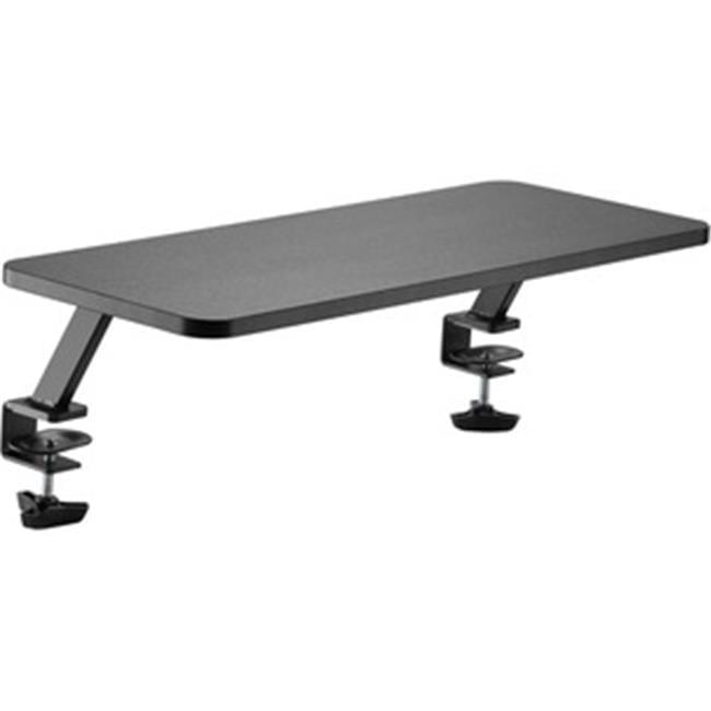 Black Clamp-On Floating Desk Monitor Stand Shelf