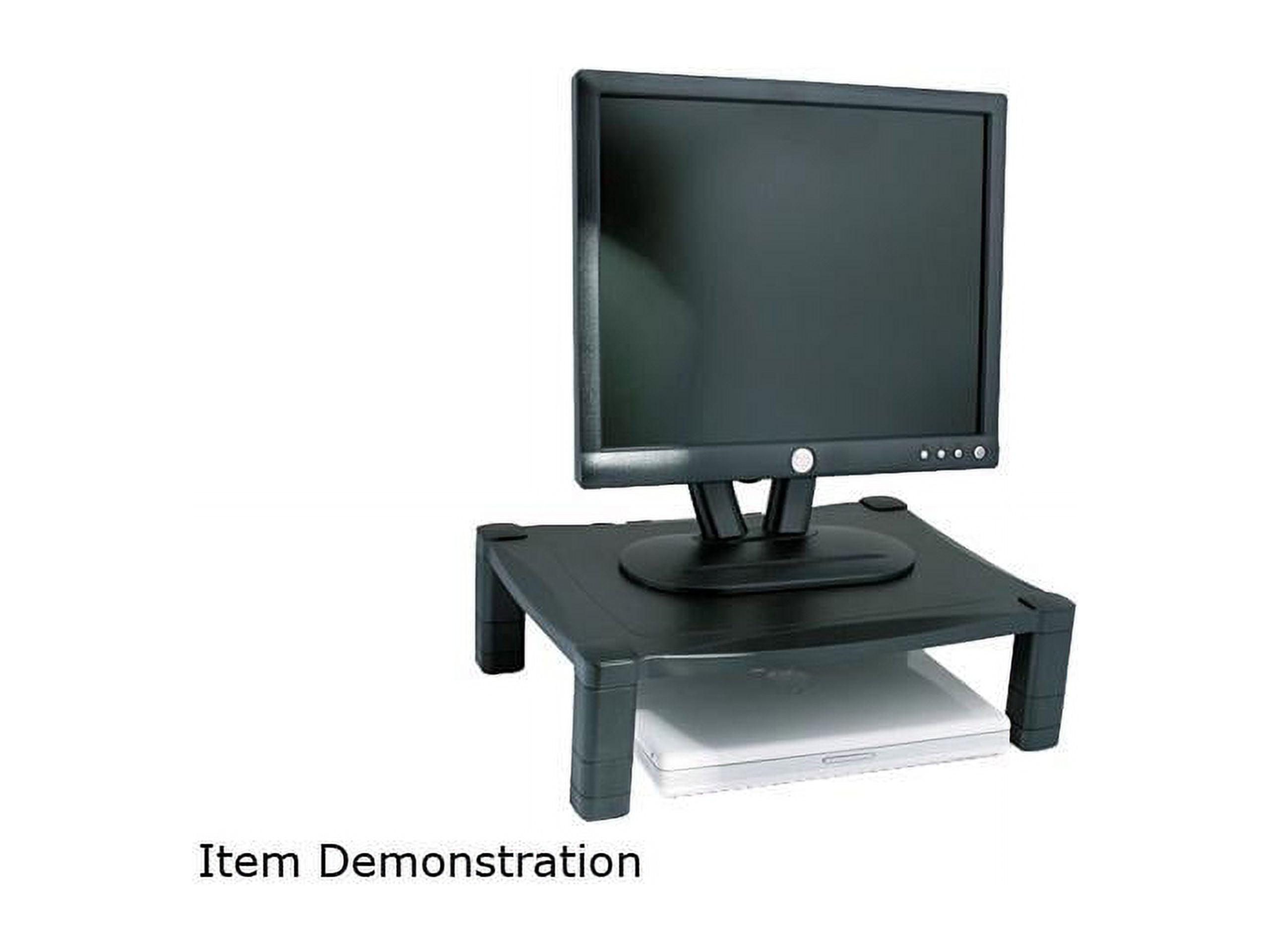 Kantek Single Level Height-Adjustable Stand 17 x 13 1/4 x 3 to 6 1/2 Black MS400