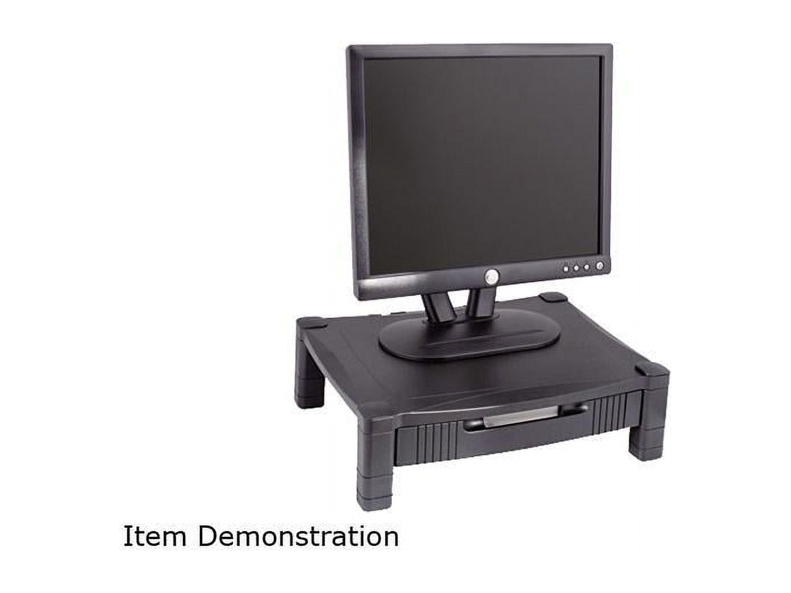 Black Adjustable Height Monitor Stand with Drawer