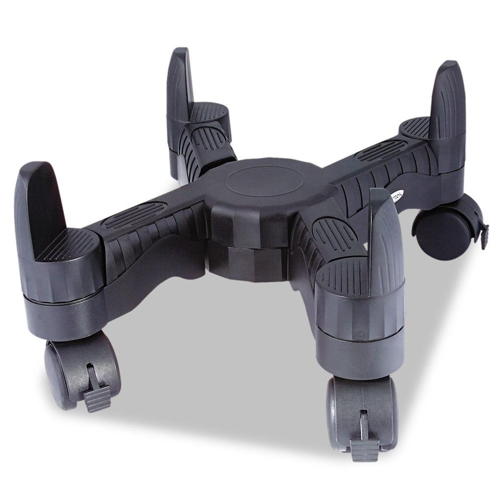 Kantek Mobile Computer CPU Stand, with Adjustable Width and Locking Casters, Black