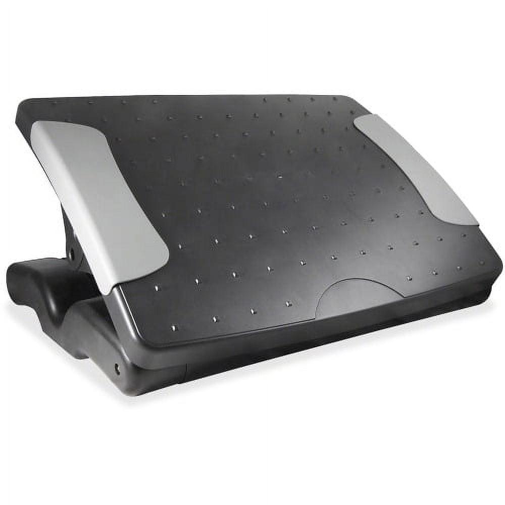 Ergonomic Adjustable Black Footrest with Massage Bumps