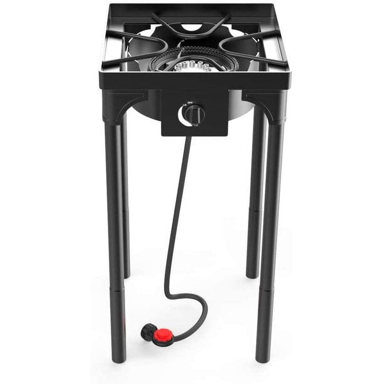 Black Portable Single Burner Gas Stove with Removable Legs