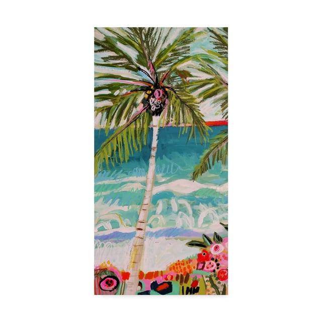 Trademark Fine Art -Karen Fields 'Palm Tree Wimsy I' Canvas Art - 32''x16''