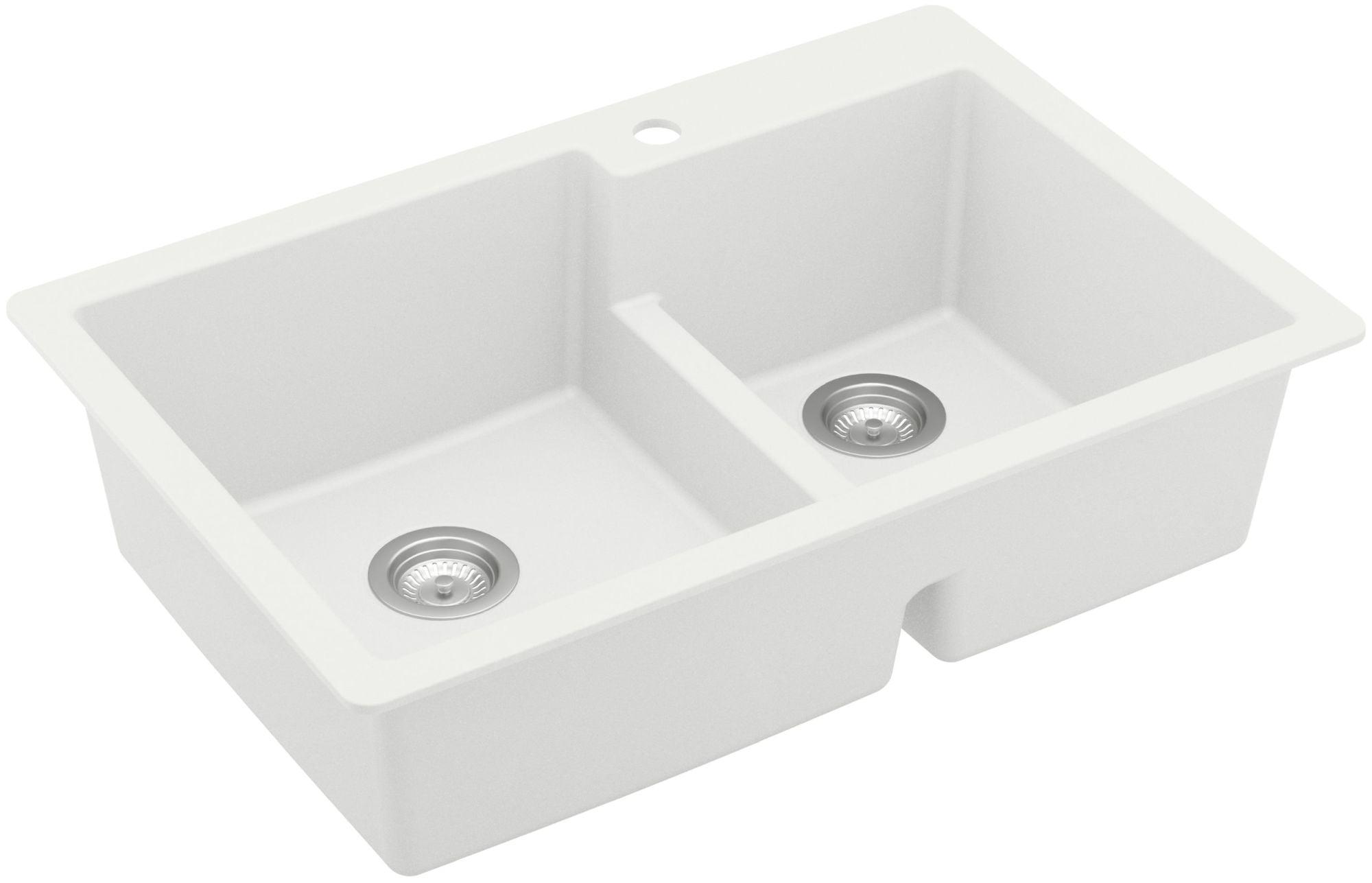 Karran Quartz 33'' X 22'' 60/40 Double Bowl Drop-in Kitchen Sink