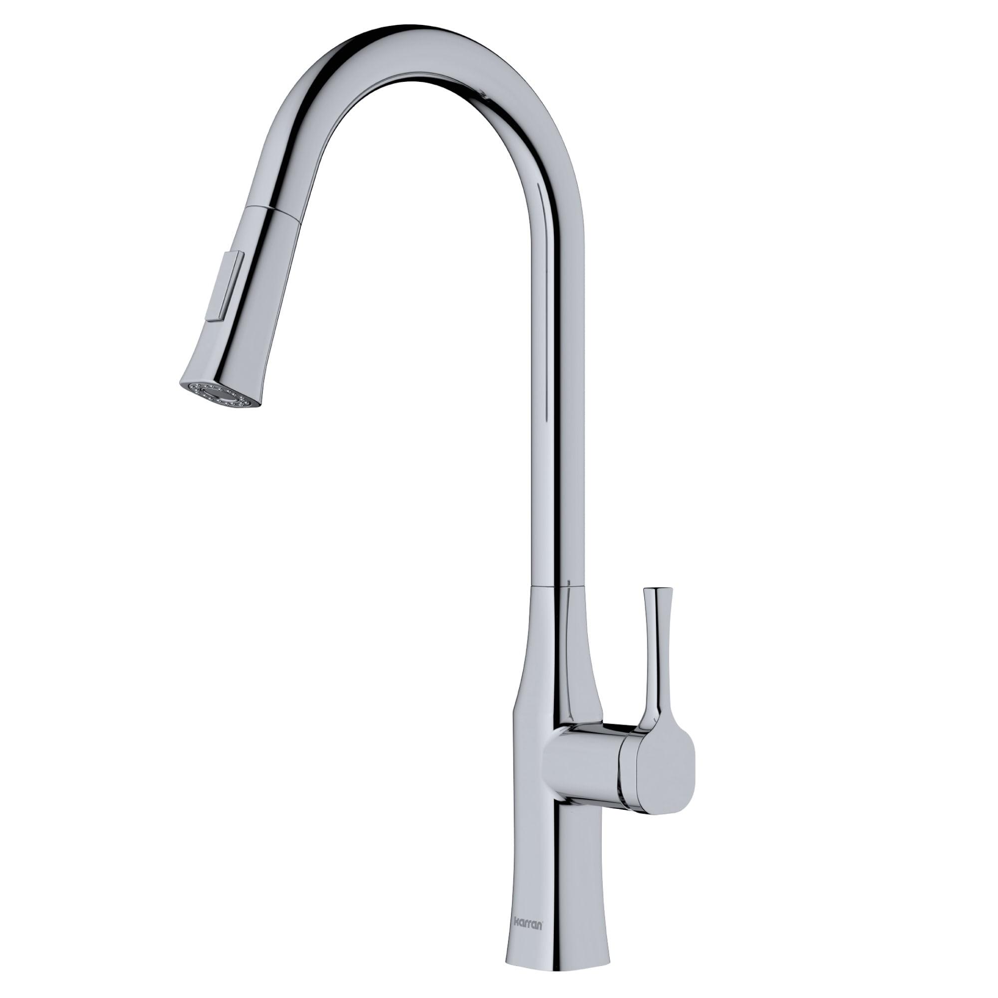 Chrome Single Handle Pull-Down Sprayer Kitchen Faucet