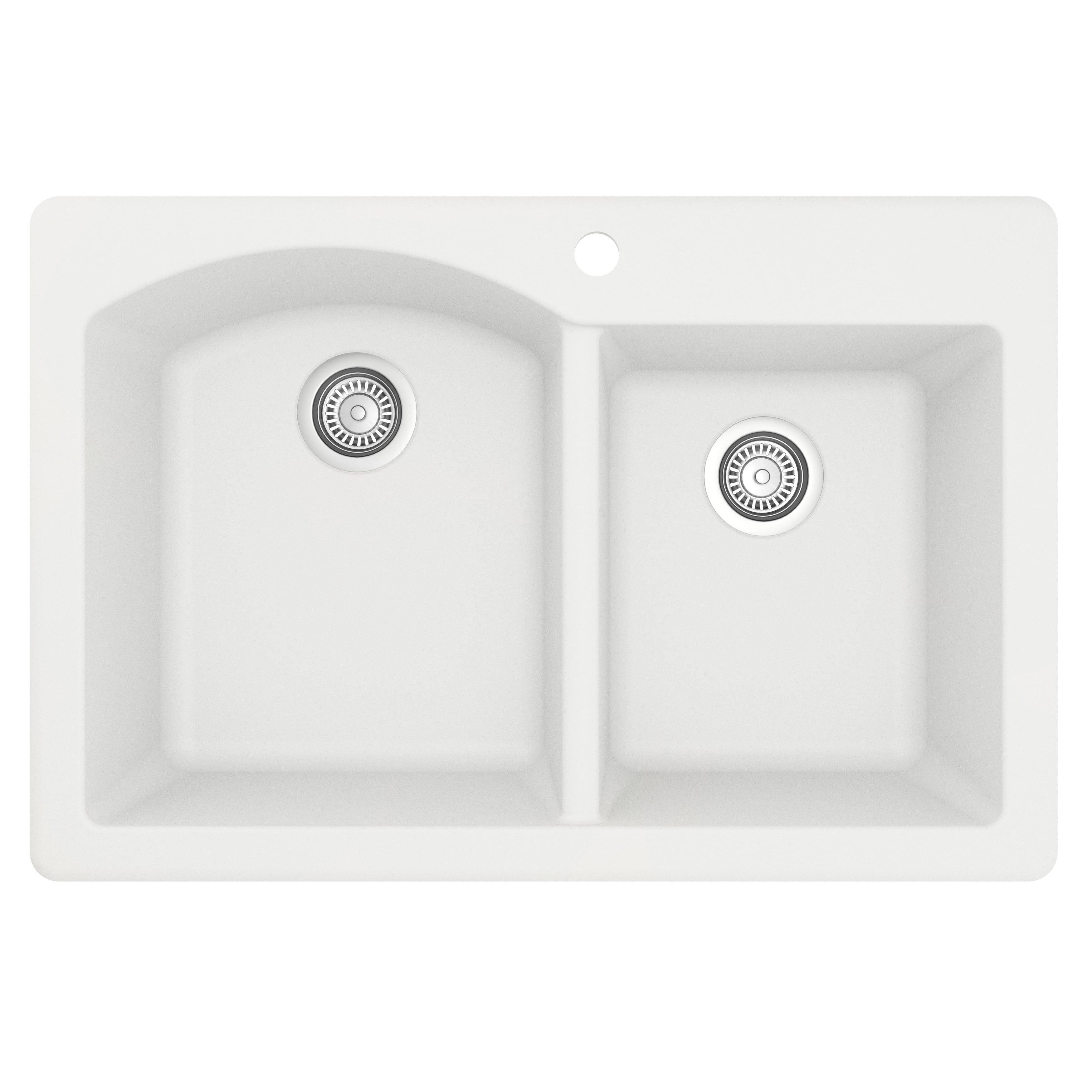 Karran Drop-in Quartz Composite 33'' X 22'' 1-Hole 60/40 Double Bowl Kitchen Sink