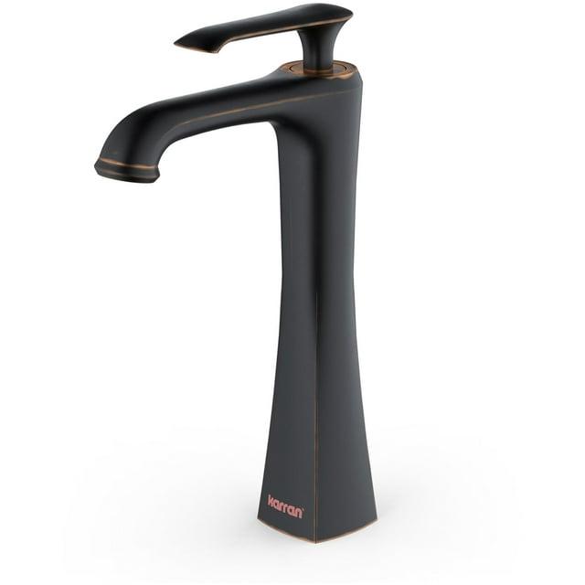 Karran Woodburn Single Handle Single Hole Vessel Bathroom Faucet With Matching Pop-up Drain