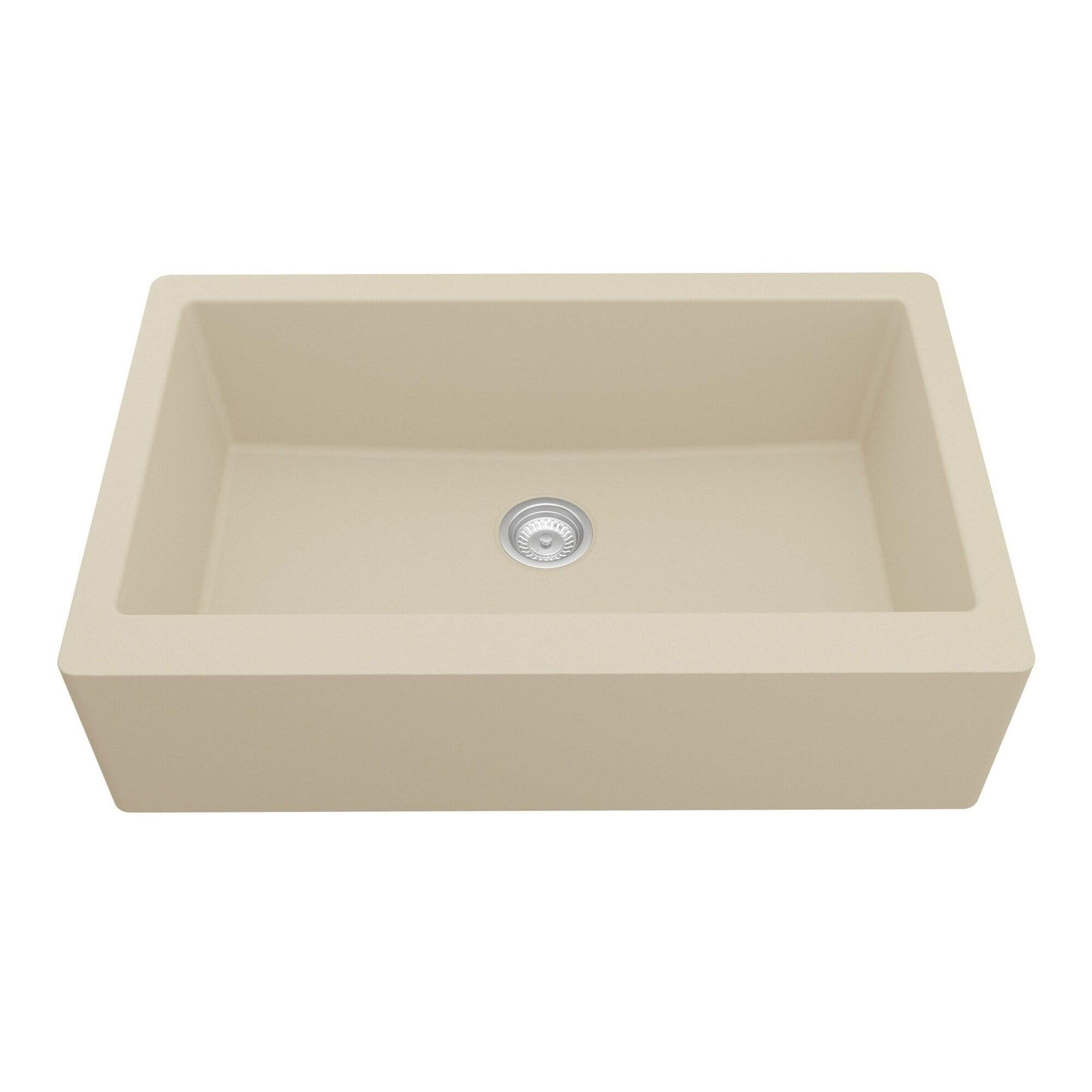 Karran Farmhouse/Apron-Front Quartz Composite 34'' X 21-1/4'' Single Bowl Kitchen Sink