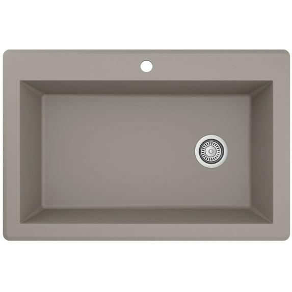 Karran Drop-in Quartz Composite 33'' X 22'' 1-Hole Single Bowl Kitchen Sink