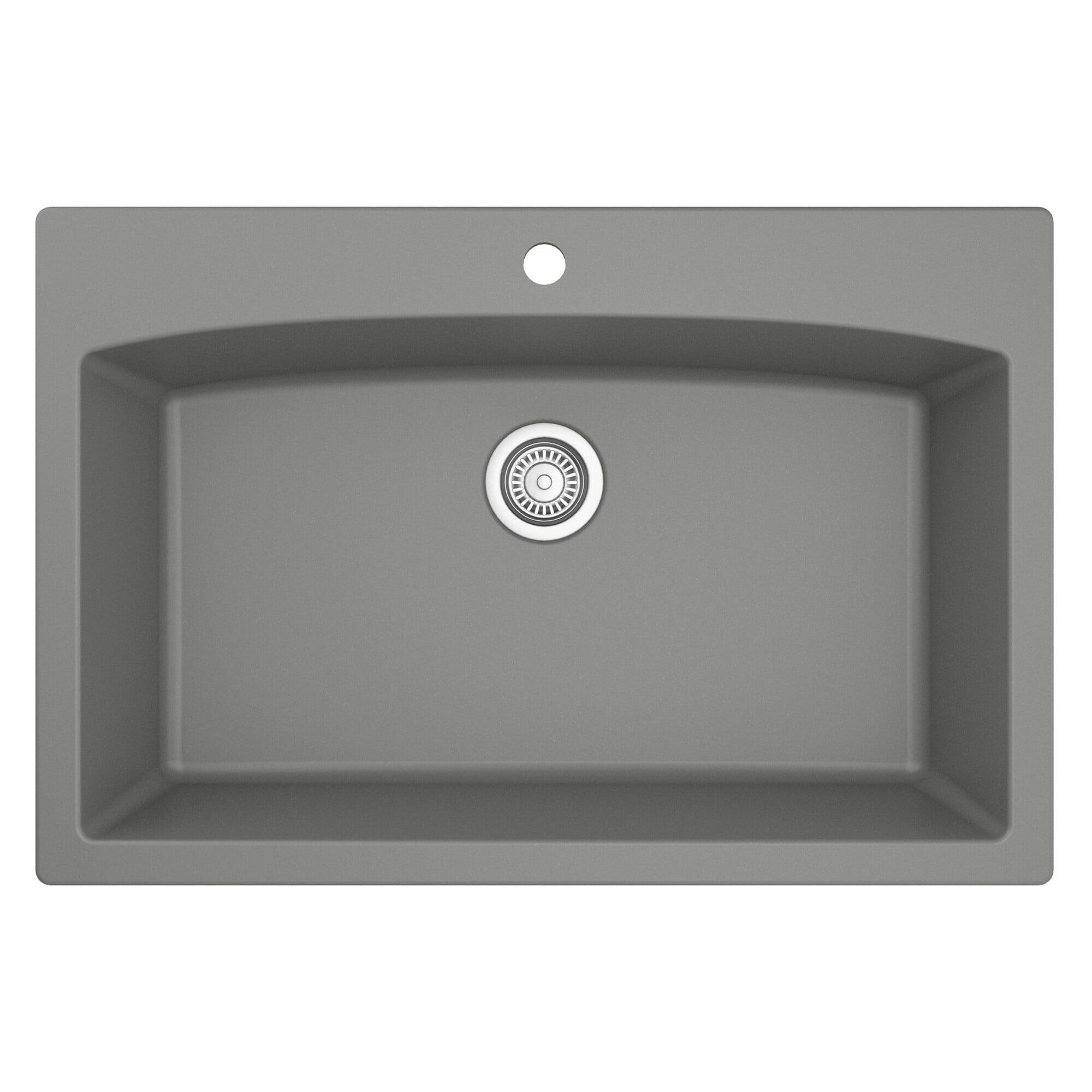 Karran Drop-in Quartz Composite 33'' X 22'' 1-Hole Single Bowl Kitchen Sink