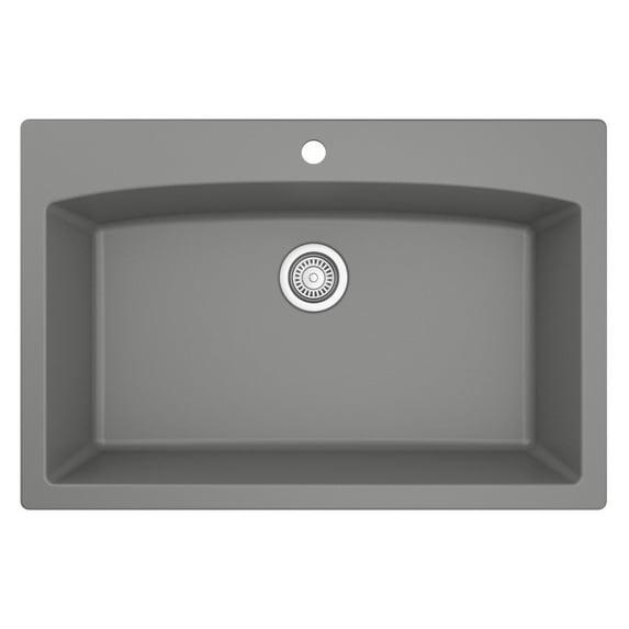 Karran Drop-in Quartz Composite 33'' X 22'' 1-Hole Single Bowl Kitchen Sink