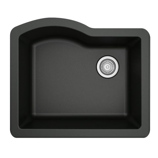 Karran Karran Undermount Quartz Composite 24'' X 20-3/4'' Single Bowl Kitchen Sink QU-671-BL
