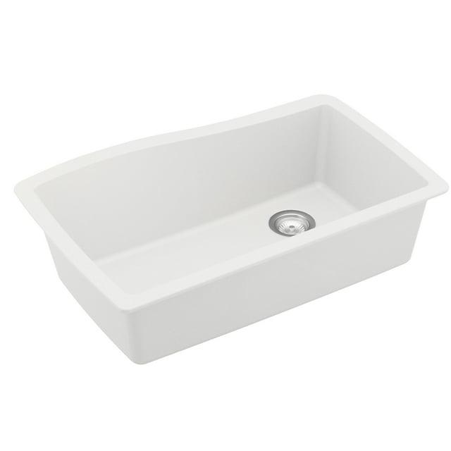 Karran Karran Undermount Quartz Composite 33-1/2'' X 21'' Single Bowl Kitchen Sink QU-722-WH