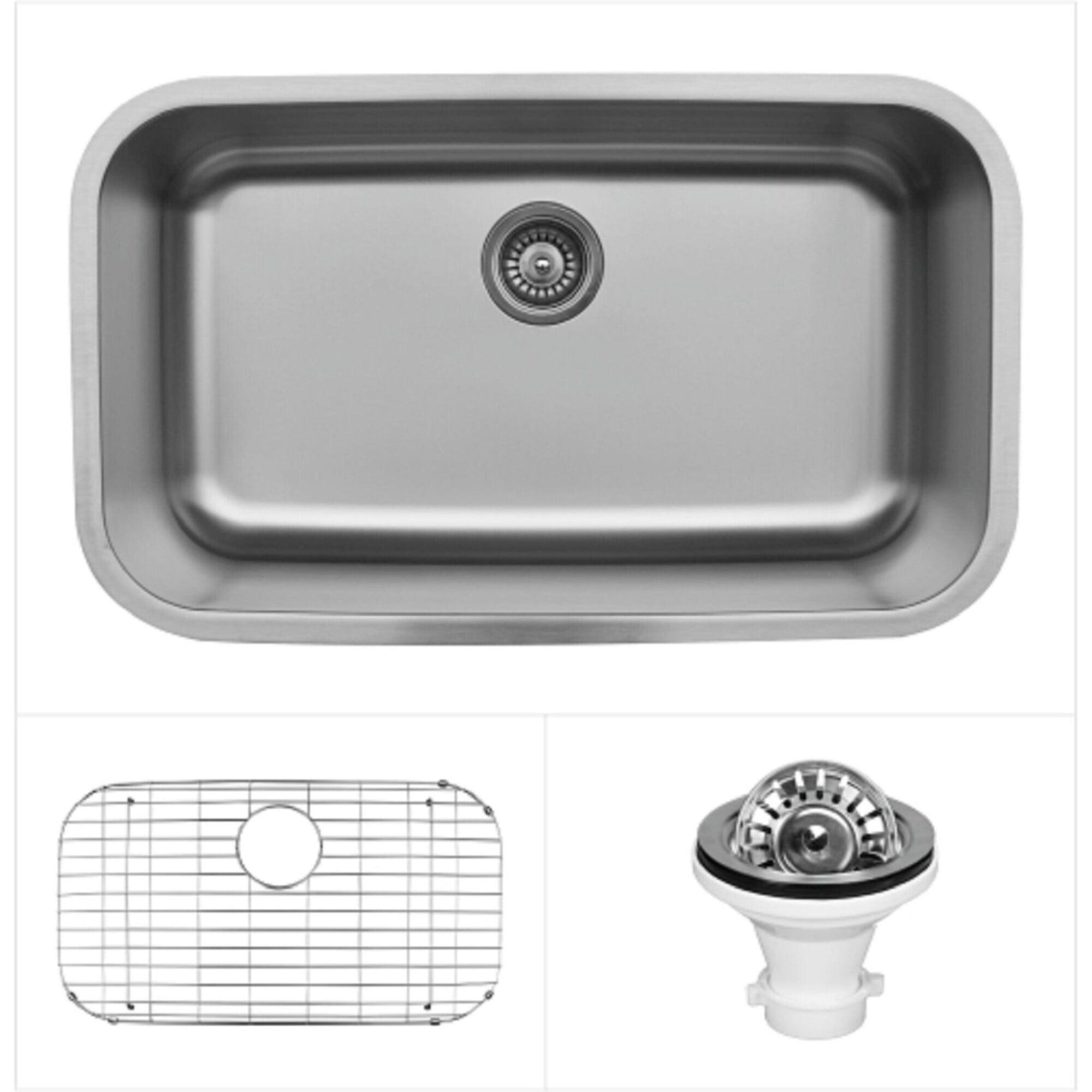 Karran Stainless Steel 30-1/2'' X 18-3/8'' Single Bowl Undermount Kitchen Sink Kit