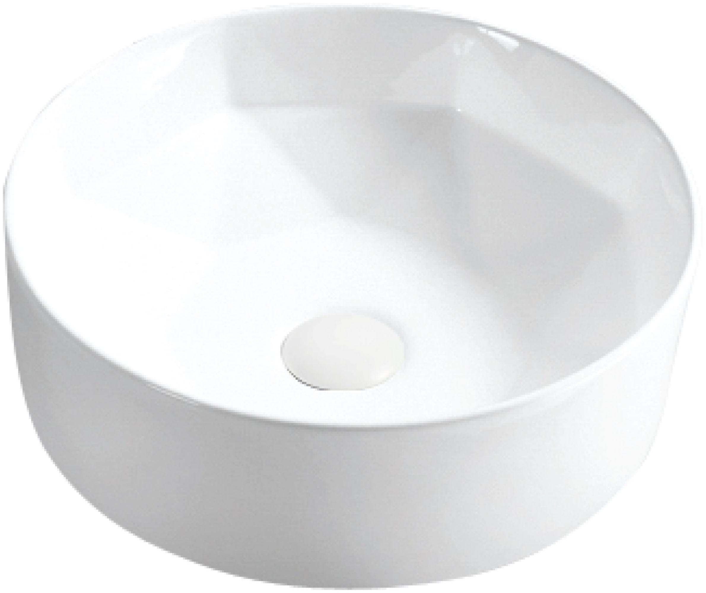 Karran VC-421-WH Karran Valera 16 In. Vitreous China Round Vessel Bathroom Sink