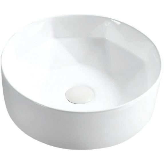 Karran VC-421-WH Karran Valera 16 In. Vitreous China Round Vessel Bathroom Sink