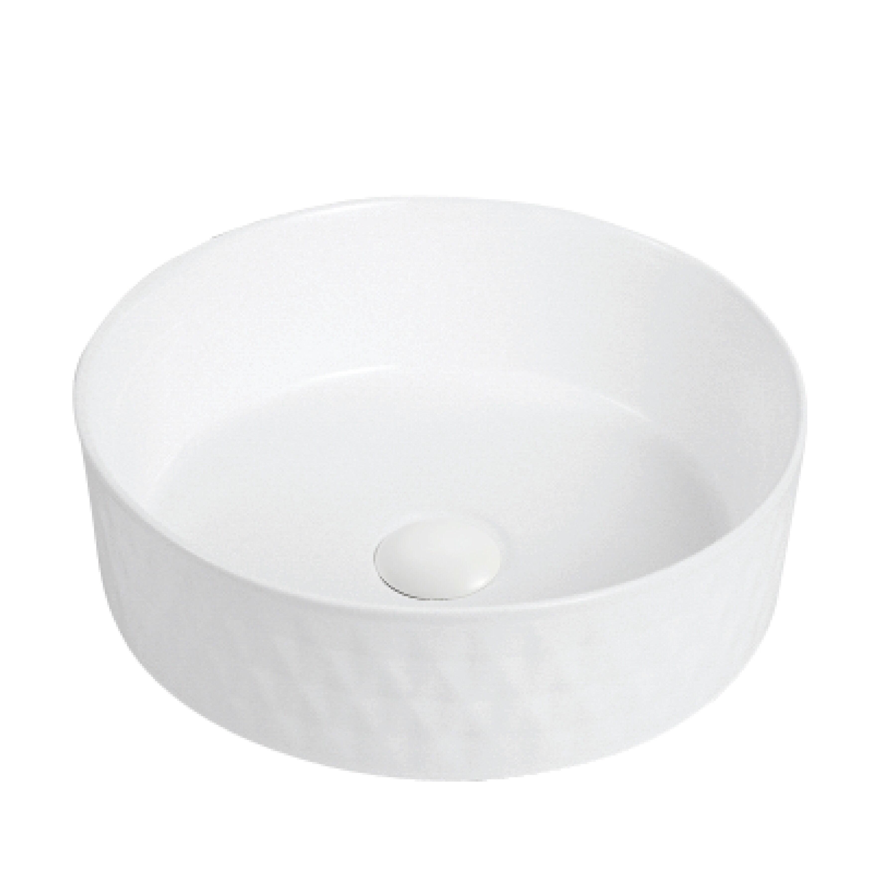 Karran Valera 14 In. Vitreous China Round Vessel Bathroom Sink