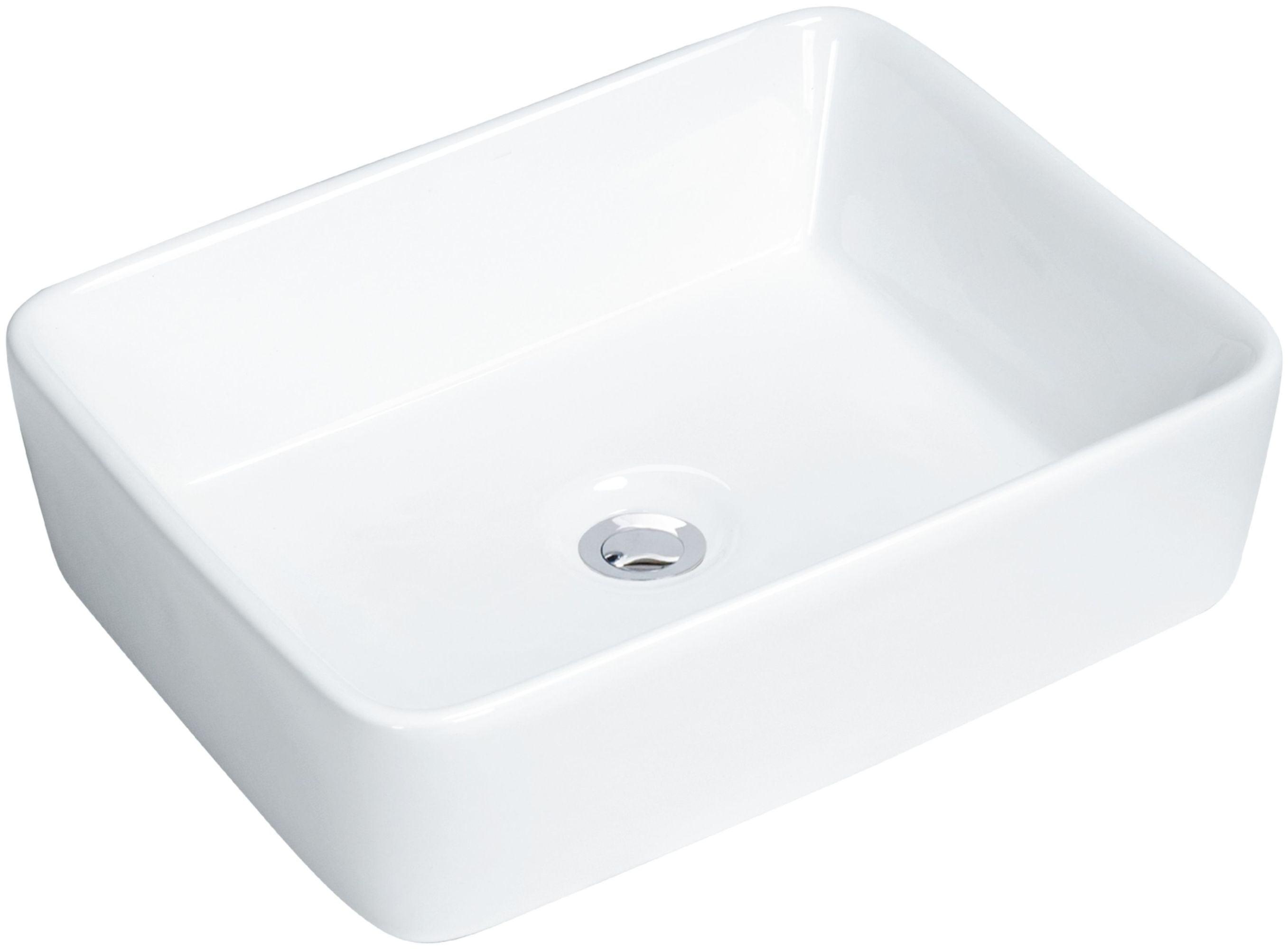 Valera 19" White Ceramic Rectangular Vessel Bathroom Sink