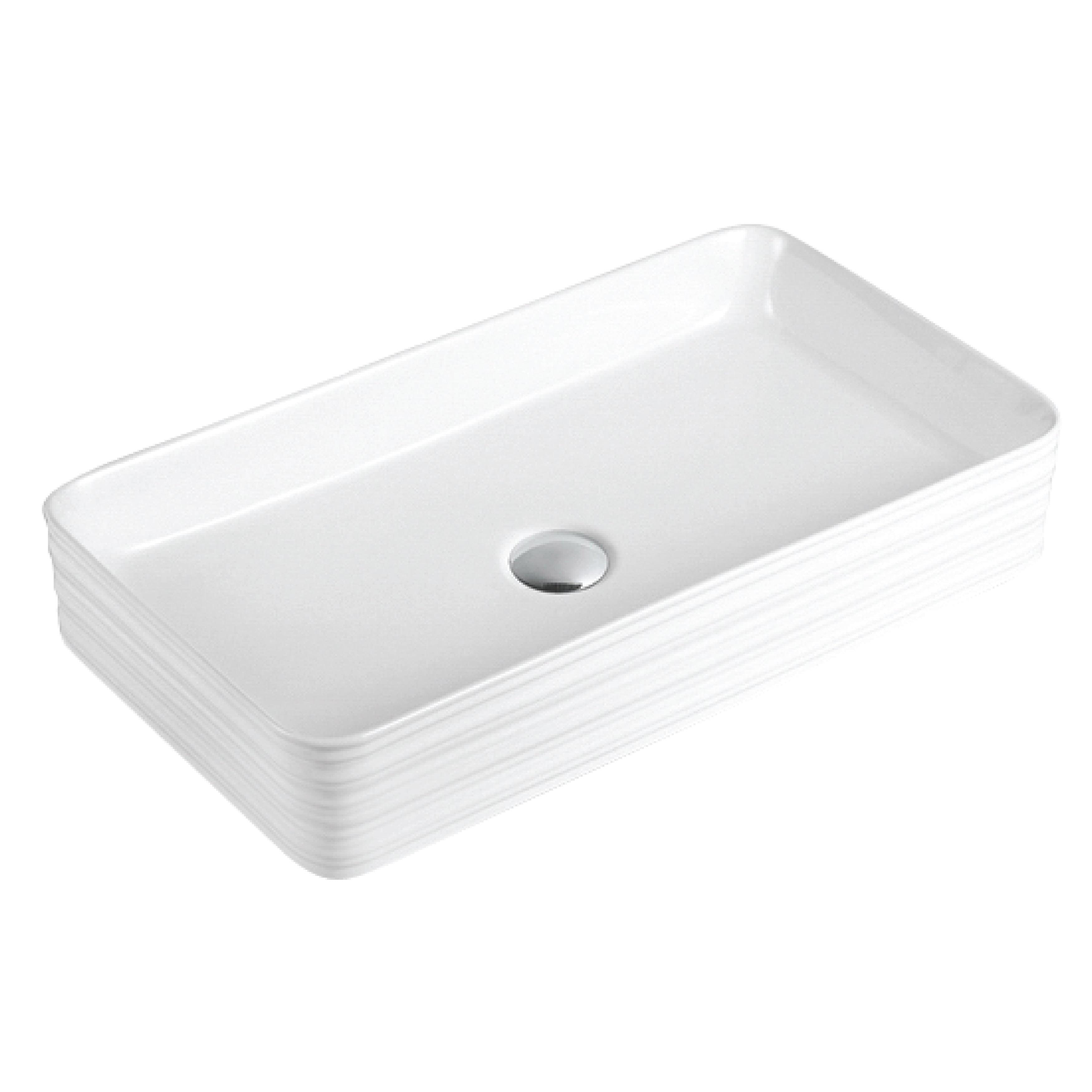 Valera 26-Inch White Ceramic Rectangular Vessel Sink