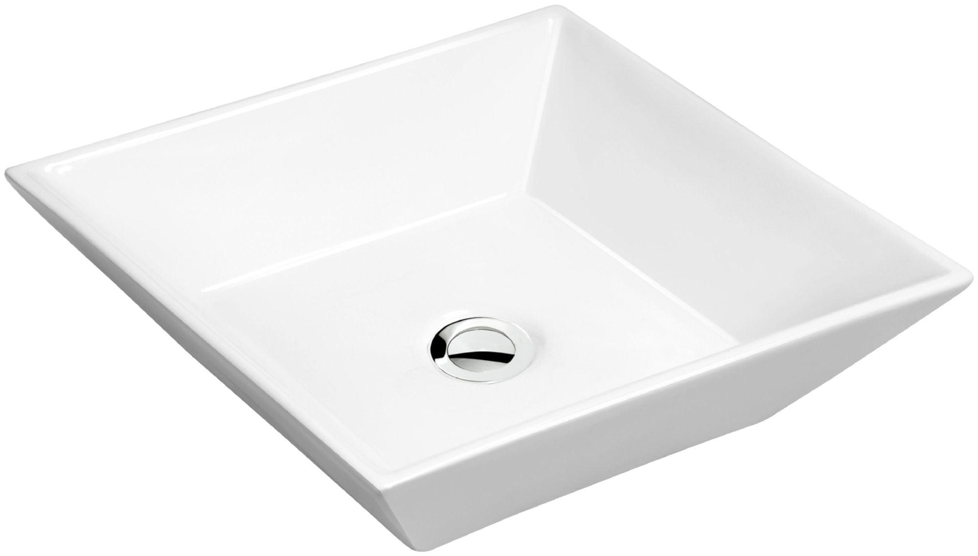 Karran Valera 16 In. Vitreous China Square Vessel Bathroom Sink