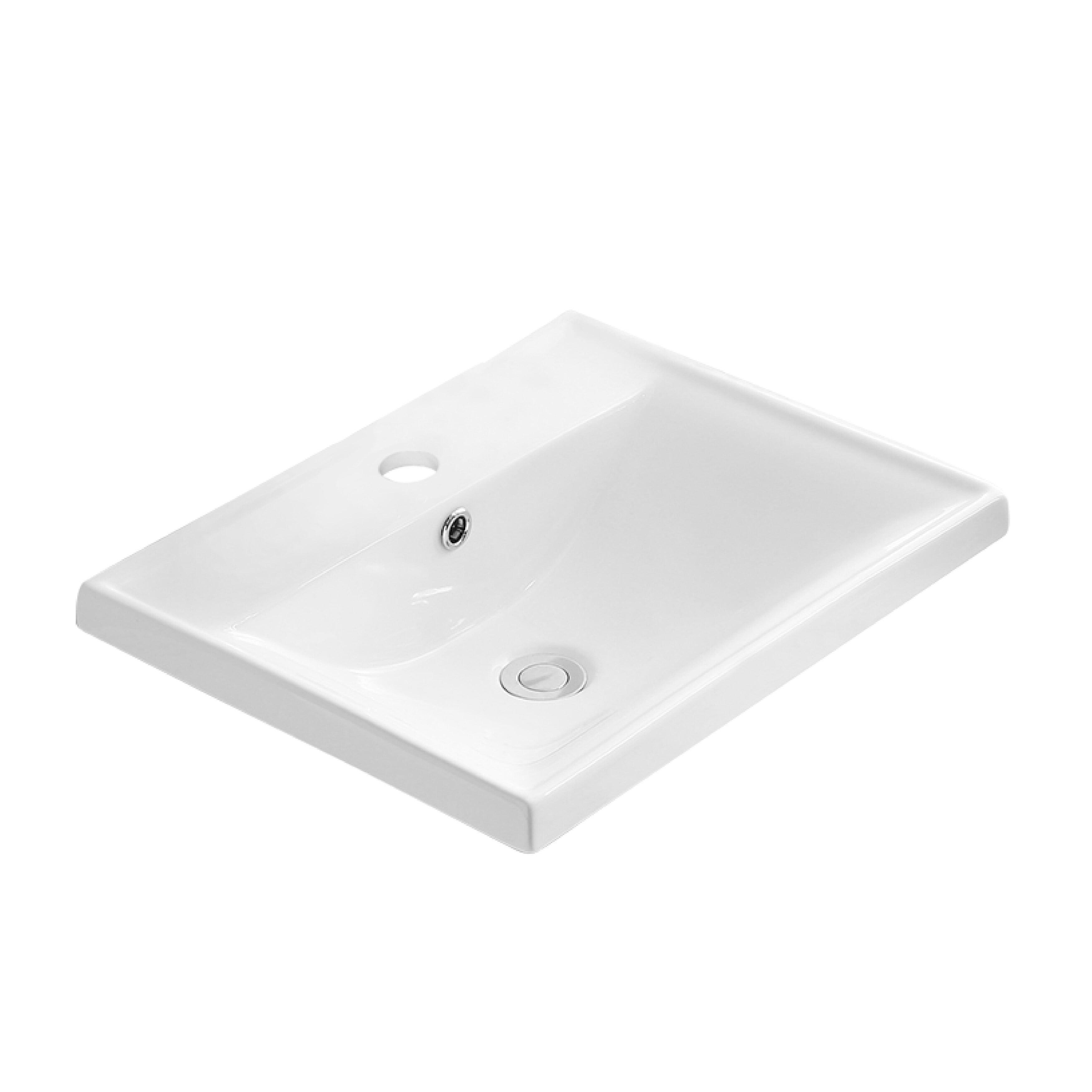 Karran Valera 20 In. Top Mount Vitreous China Rectangular Bathroom Sink With Overflow Drain