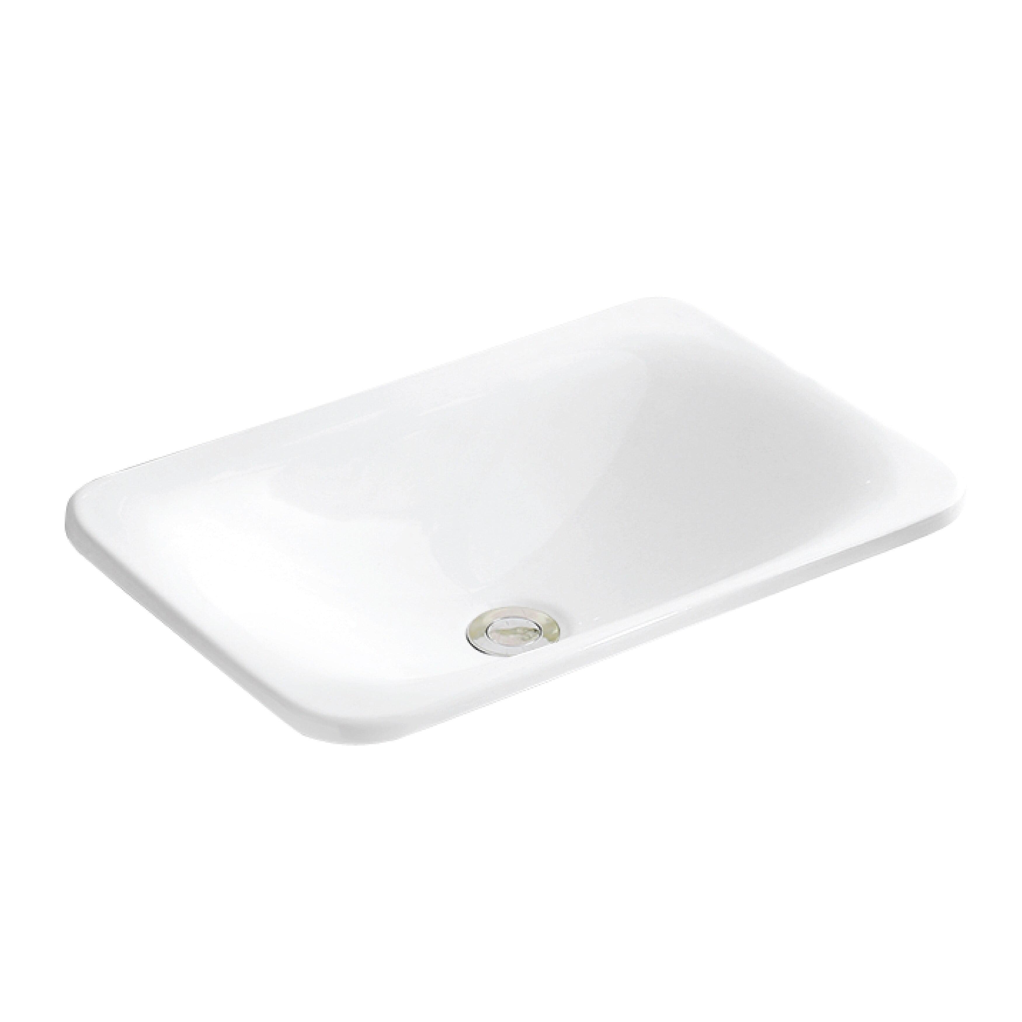 Karran Valera 21 In. Top Mount Vitreous China Rectangular Bathroom Sink