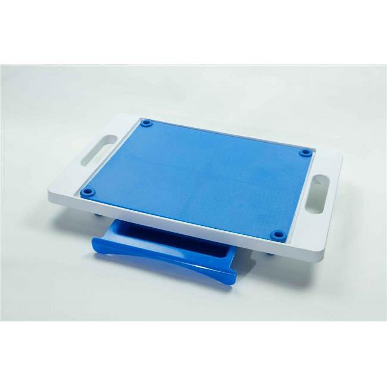 Blue Polyethylene 20" x 12" Cutting Board with Drip Tray