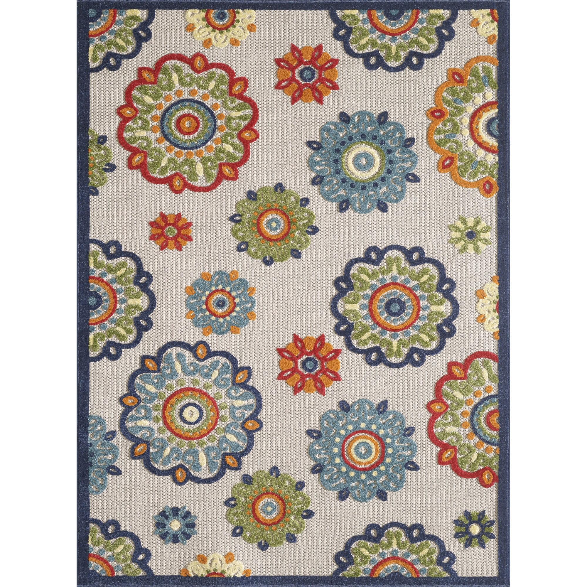 Kas Rugs Calla Medallion Floral Indoor / Outdoor Area Rug