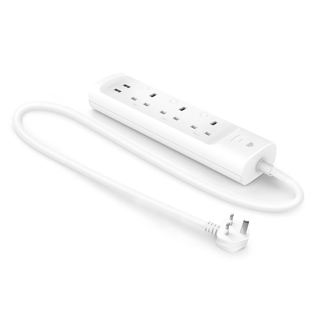 White Smart Power Strip with USB Ports and Surge Protection