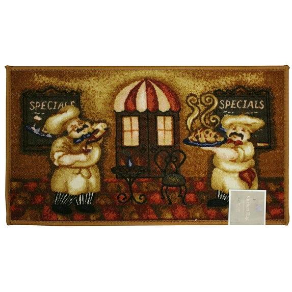 Kashi Home Kitchen Rug, Printed Area Rug, Durable Floor, Door Mat, Farmhouse Non-Slip Carpet Latex Backing Beautiful Design, Chef 20x40 Rectangle