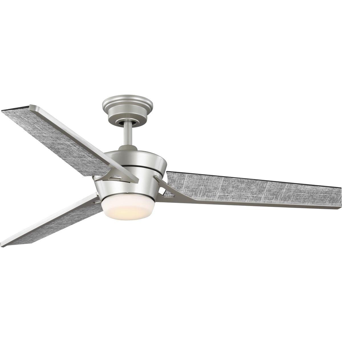 Kasota Collection 56-Inch Three-Blade Charcoal Linen/Painted Nickel DC Motor Modern Ceiling Fan