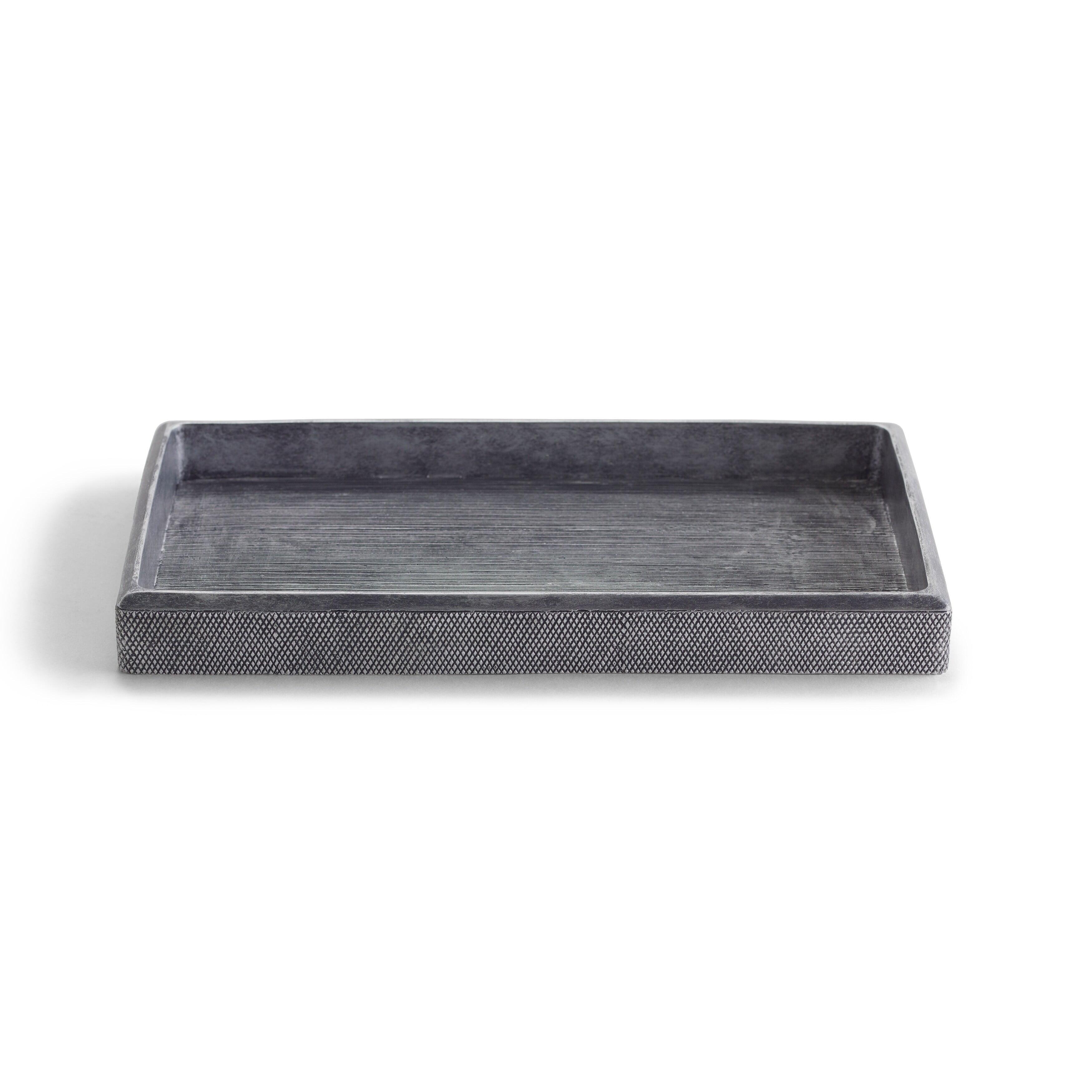 Industrial Gray Textured Resin Bathroom Tray