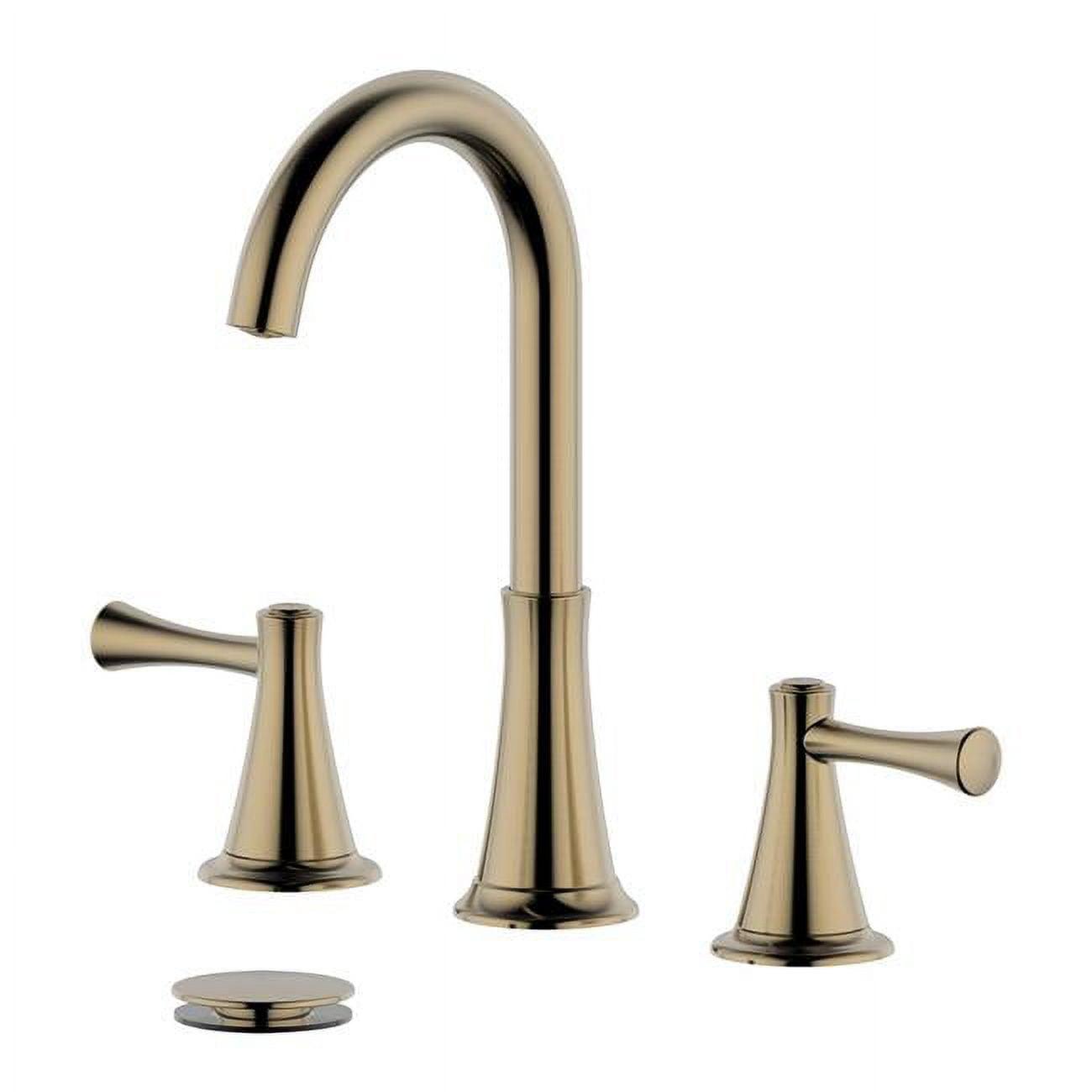 Kassel 14" Elegant Gold Stainless Steel Widespread Bathroom Faucet