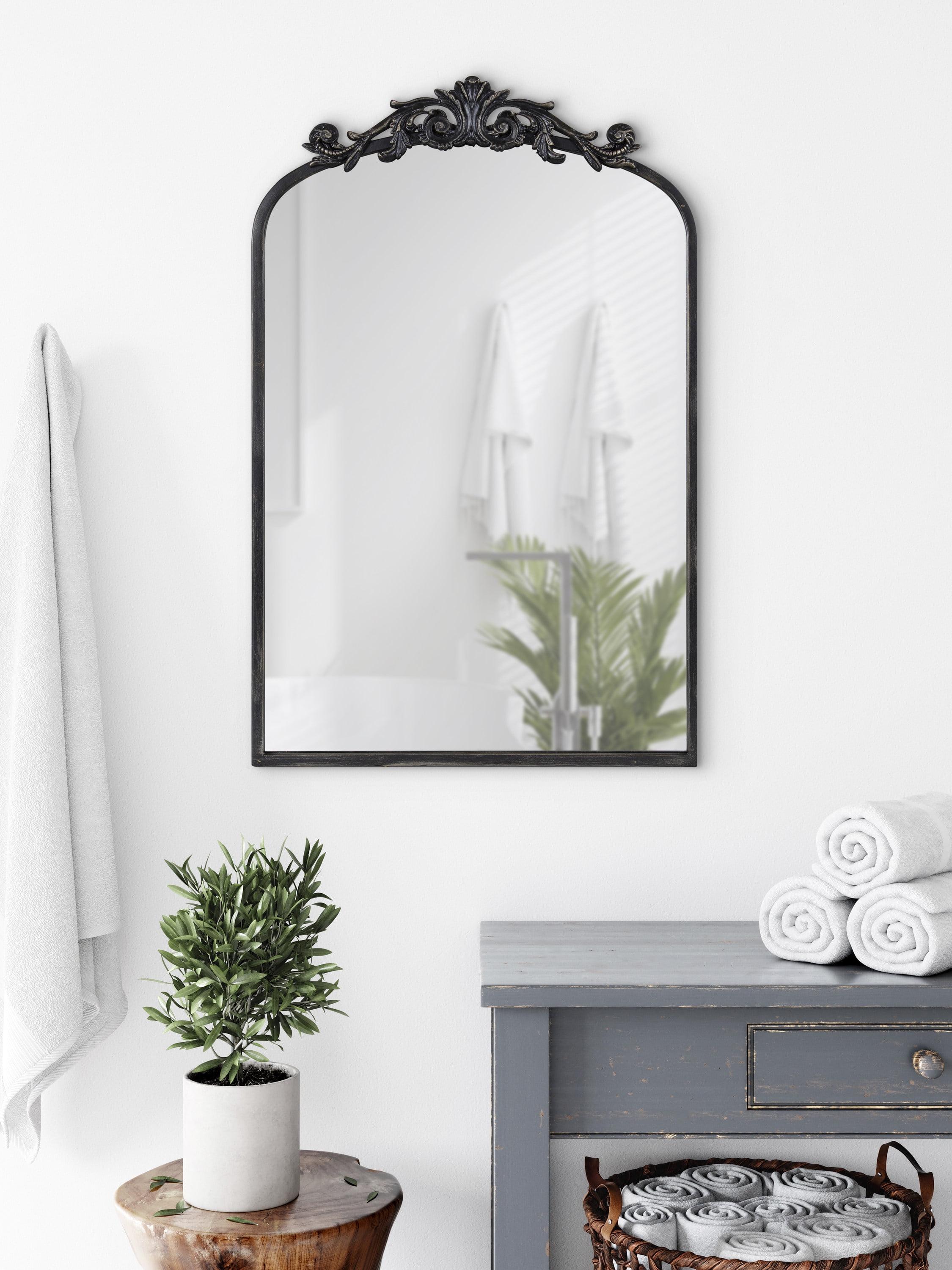 19" x 30.7" Arendahl Traditional Arch Decorative Wall Mirror Black - Kate & Laurel All Things Decor: Elegant Metal Frame